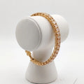 Golden Plated Champagne Emerald Cut CZ Tennis Bracelet Kangan