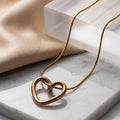 Golden Plated Minimalist Open Heart Pendant Necklace
