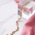 Golden Plated Tulip Bracelet Light Pink Gemstone Kangan