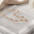 Golden Plated Tulip Bracelet Pink Gemstone Kangan