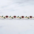 Golden Plated Tulip Bracelet Ruby Red Gemstone Kangan