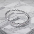Rhodium Plated Silver Square Crystal CZ Tennis Bracelet Kangan
